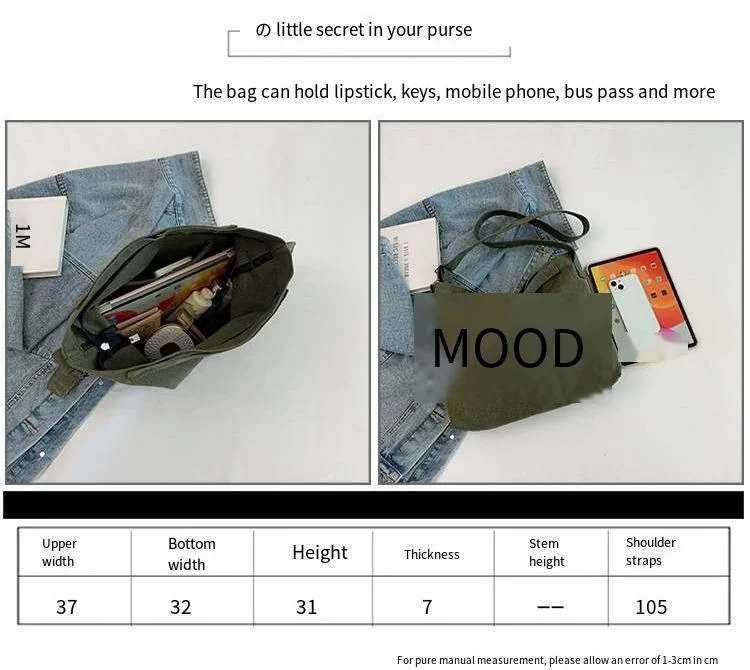 Large Capacity Alphabet Canvas Bag Women&prime;s All-Purpose Cross-Body Tote Bag