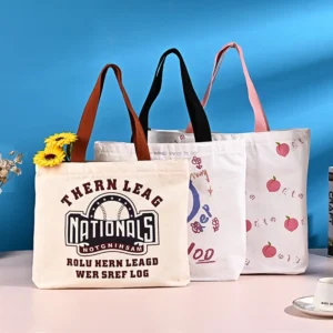 Alternative view of Large Capacity Female Student Commuting Zipper Tote Canvas Bag Custom Creative Shopping Tote Bag