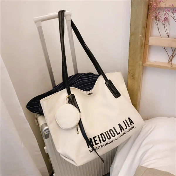 Large Capacity Single Shoulder Bag Large Bag Simple Temperament Korean Fashionable Bag - Image 3