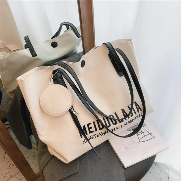 Large Capacity Single Shoulder Bag Large Bag Simple Temperament Korean Fashionable Bag - Image 4