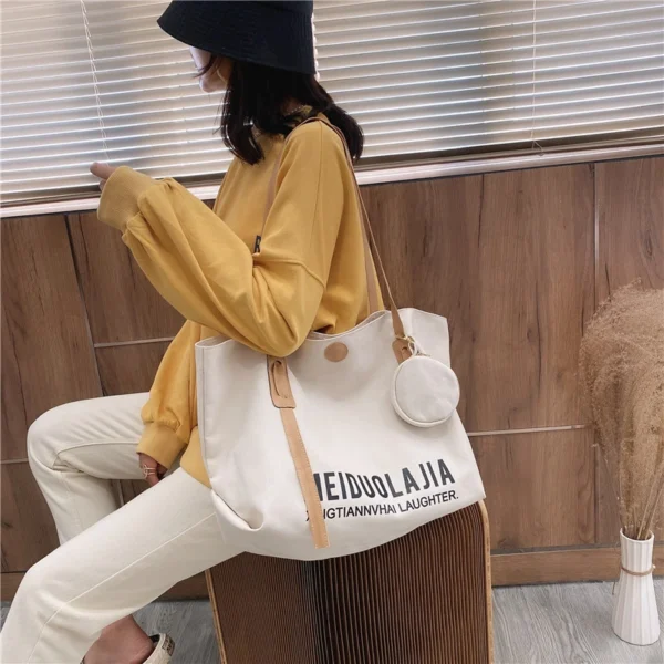Large Capacity Single Shoulder Bag Large Bag Simple Temperament Korean Fashionable Bag - Image 5
