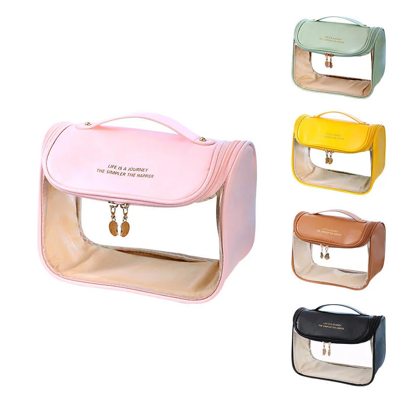 Large Capacity Waterproof Cute Travel Beach PVC Cosmetic Bag Travel Clear Bag