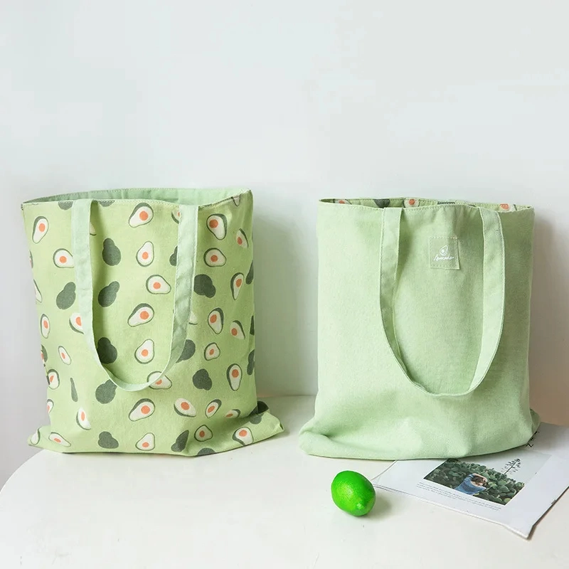 Large Cute Canvas Tote Bag Multi Pocket Cotton with Zipper Reversible Canvas Tote Bag