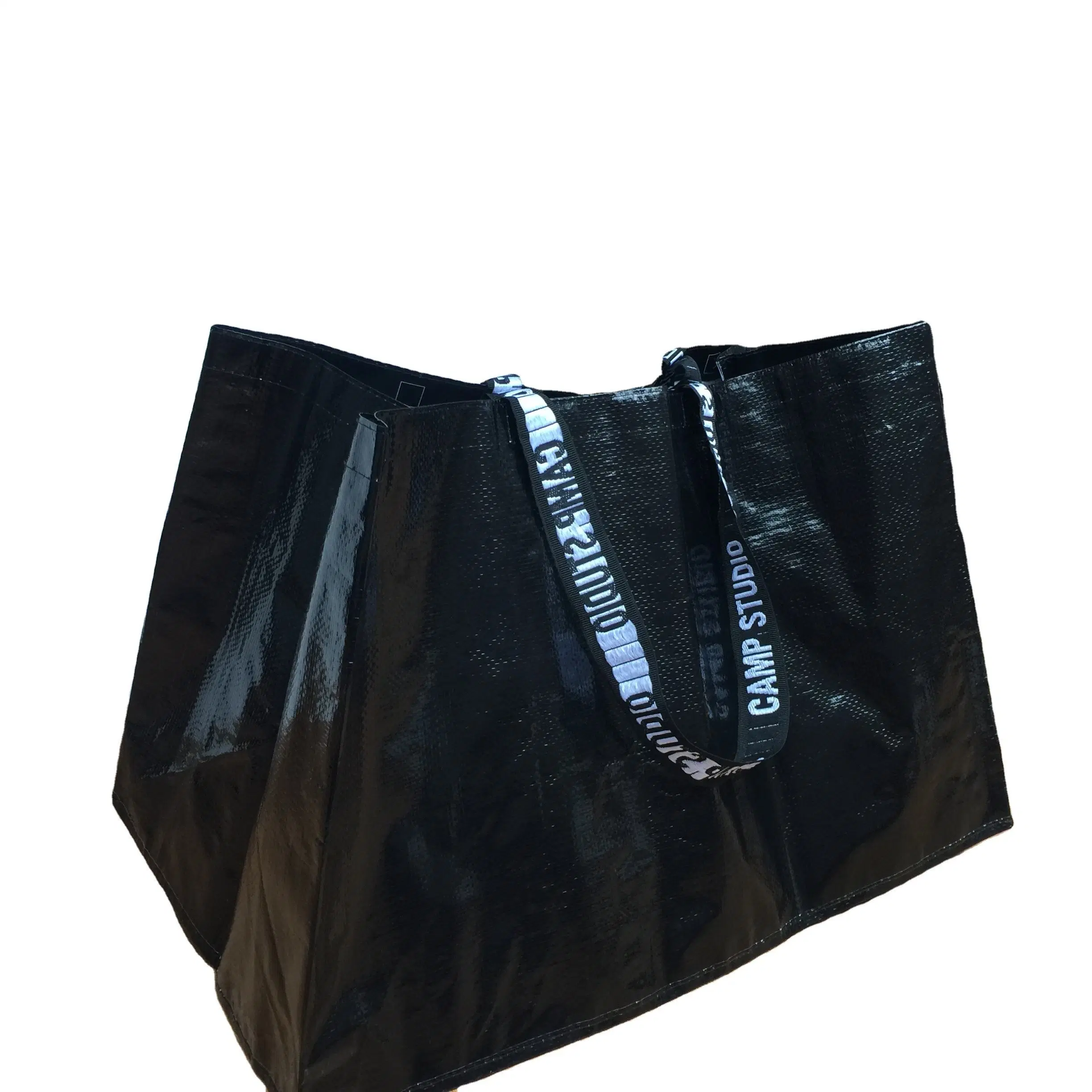 Large Waterproof PP Woven Laminated Shopping Tote Bags with Custom Logos - Image 2