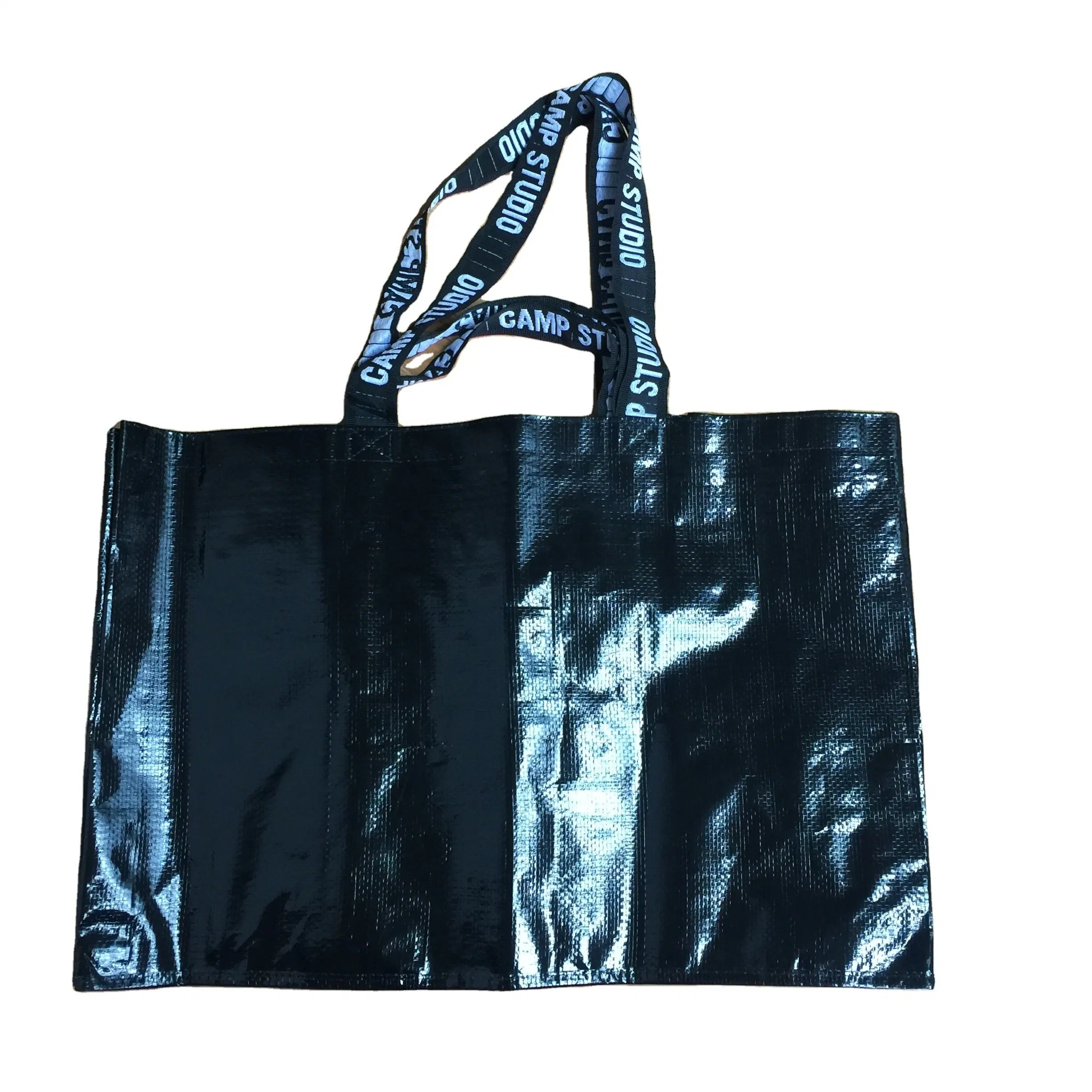 Large Waterproof PP Woven Laminated Shopping Tote Bags with Custom Logos - Image 3