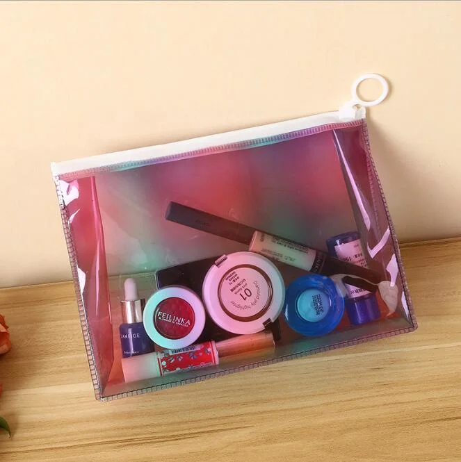 Laser PVC Holographic Cosmetic Bag Shiny Iridescent Travel Makeup Bag