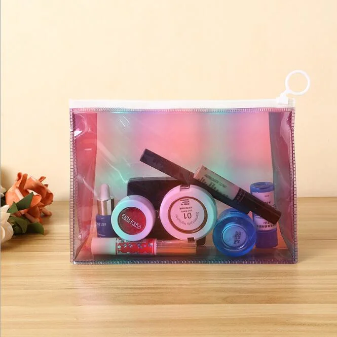 Laser PVC Holographic Cosmetic Bag Shiny Iridescent Travel Makeup Bag