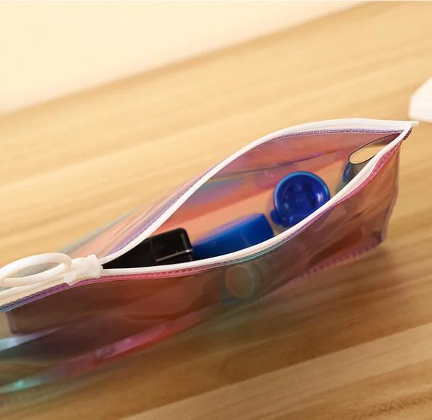 Laser PVC Holographic Cosmetic Bag Shiny Iridescent Travel Makeup Bag