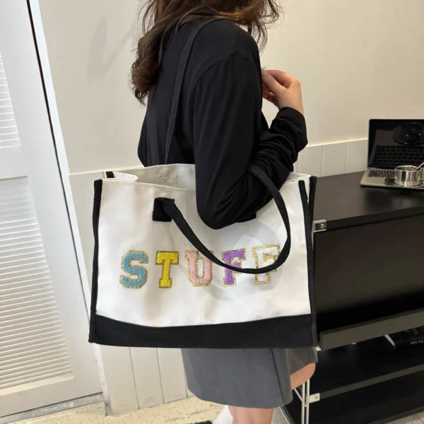 Leisure Trendy Shoulder Bag Fashionable Minimalist Handbag Personalized Large Capacity Tote Bag - Image 4