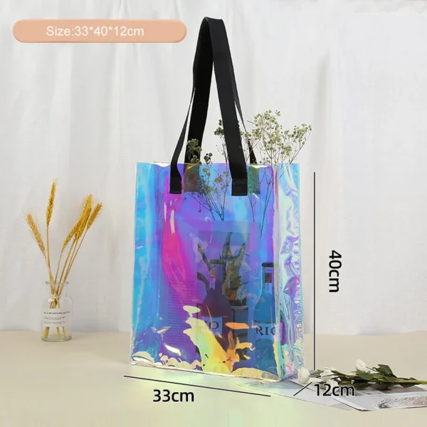 Luxury Shopping Tote Bag Colorful Lady PVC Tote Bag Portable Gift Tote Bag Beach Tote Bag with Logo - Image 3