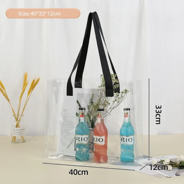 Luxury Shopping Tote Bag Colorful Lady PVC Tote Bag Portable Gift Tote Bag Beach Tote Bag with Logo - Image 2