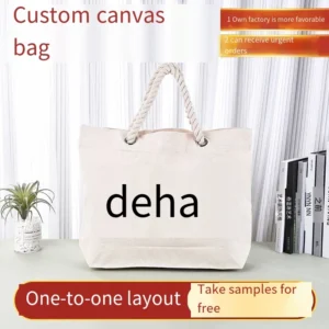 Alternative view of Mahjong Japanese Lazy Style Handbag Customized Instagram Art Simple Large Capacity One Shoulder Canvas Bag for Female Students