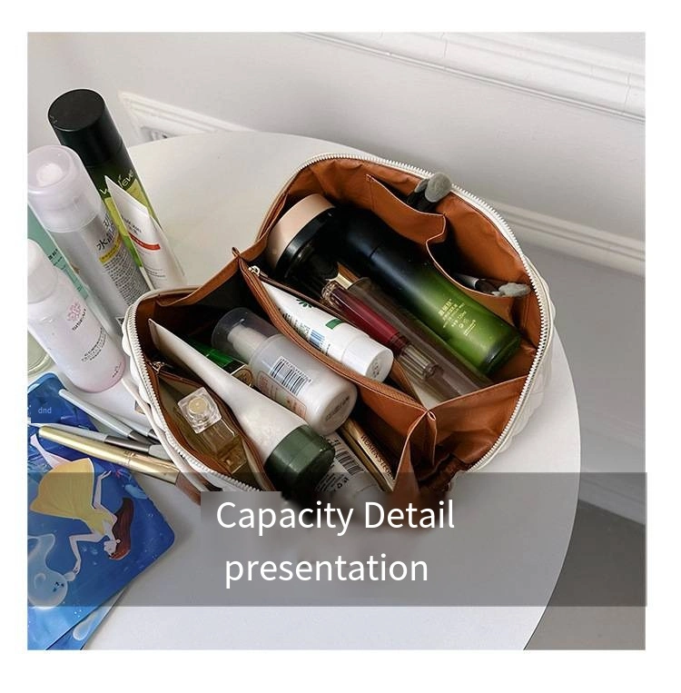 Makeup Bag Portable Soft Pillow Bag Zipper New Zoned Travel Makeup Storage