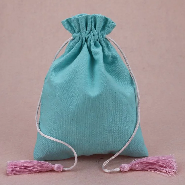 Manufacturer Custom Logo Natural Cotton Linen Jewelry Packaging Drawstring Pouch Bag Organic Cotton Pouch - Image 6