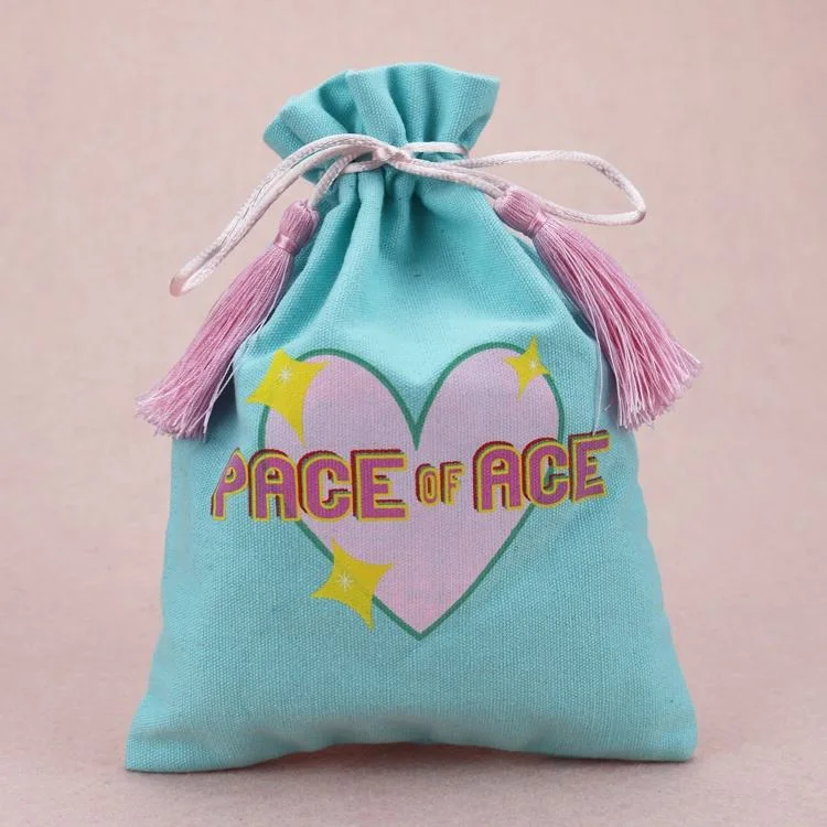 Manufacturer Custom Logo Natural Cotton Linen Jewelry Packaging Drawstring Pouch Bag Organic Cotton Pouch