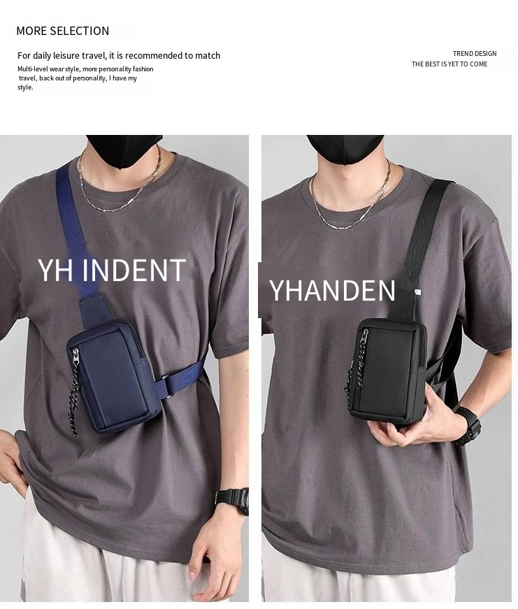 Men&prime;s Small Chest Bag Crossbody Mini Bag Youth Fashion Portable Outdoor