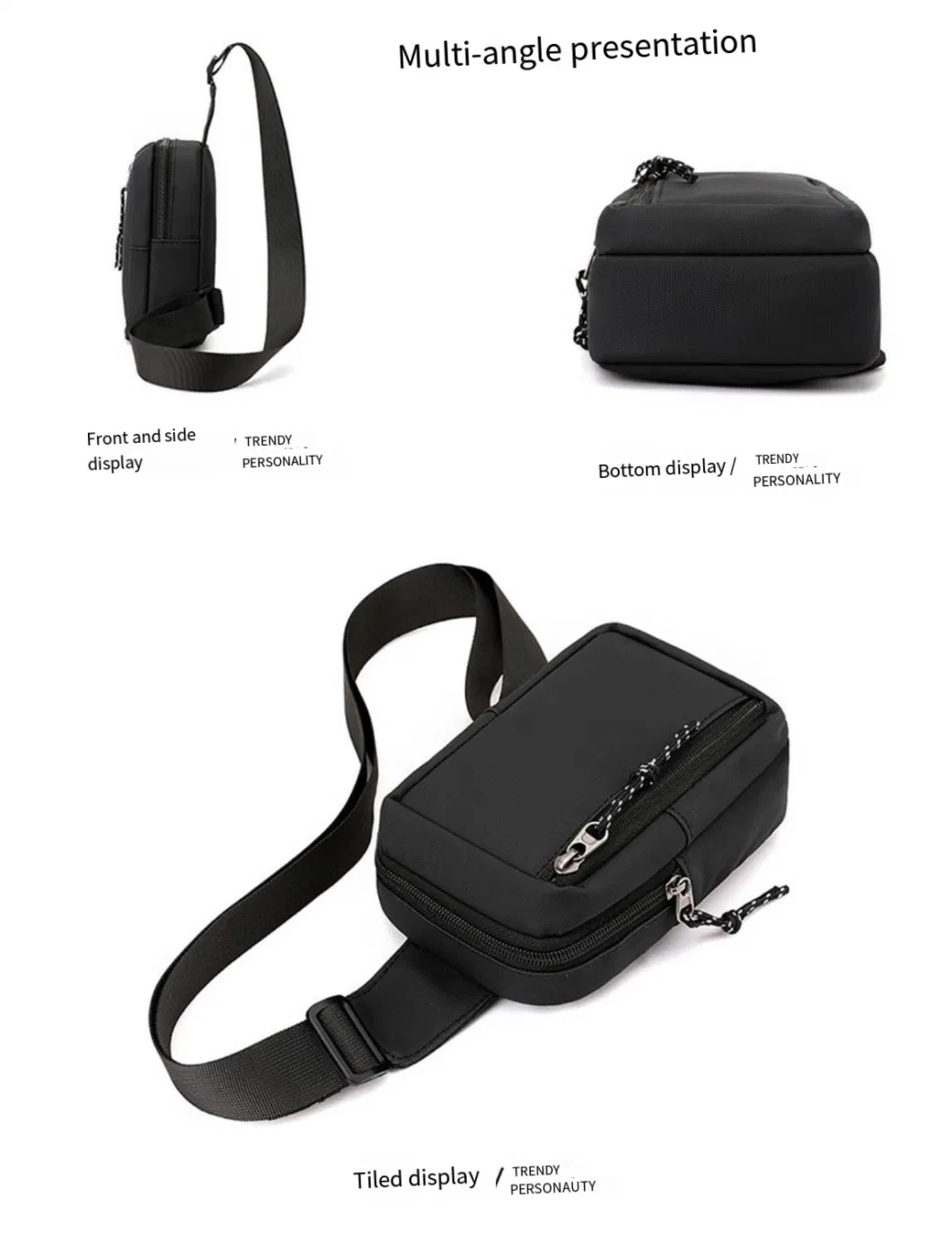 Men&prime;s Small Chest Bag Crossbody Mini Bag Youth Fashion Portable Outdoor