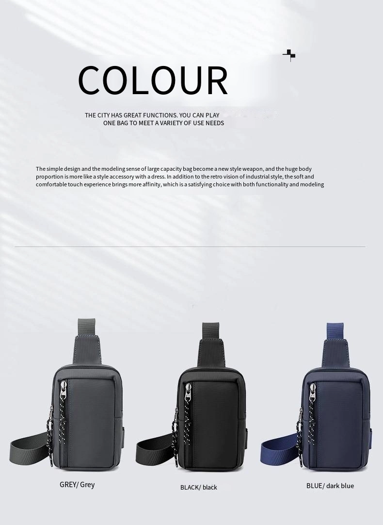 Men&prime;s Small Chest Bag Crossbody Mini Bag Youth Fashion Portable Outdoor