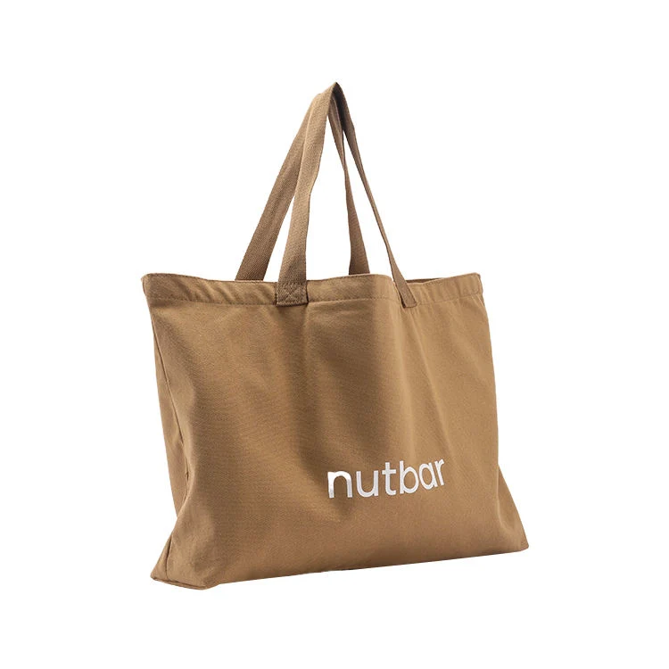 Natural Extra Large Canvas Tote Bag with Logo Printing for Shopping - Image 2