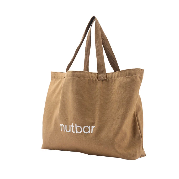 Natural Extra Large Canvas Tote Bag with Logo Printing for Shopping - Image 4