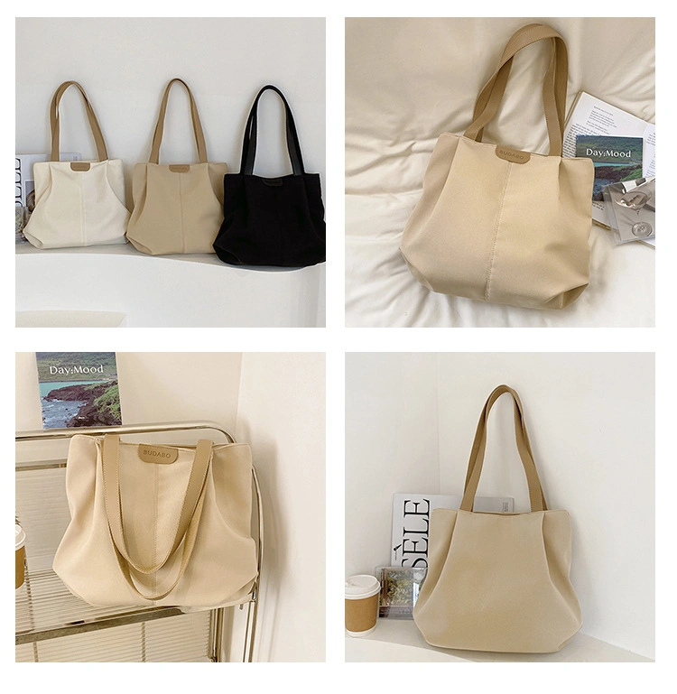 New Fashion Trend Large Capacity Minimalist Tote Bag Leisure Commuting Shoulder Bag