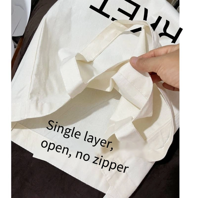 Niche Design Art Simple Letter Canvas Bag Single Shoulder Shopping Bag