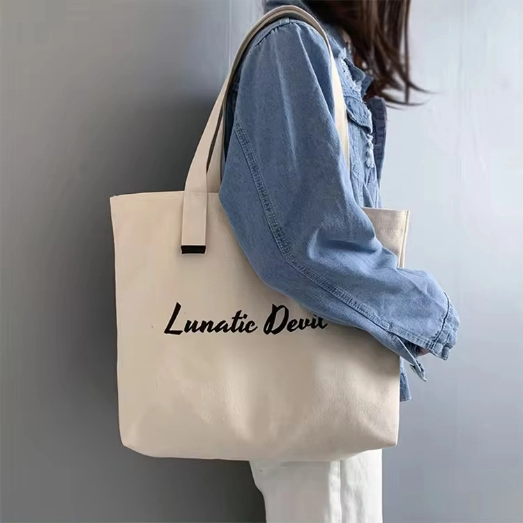 OEM Custom Classical Printed Canvas Bag Casual Fashion Girl&prime;s Shoulder Canvas Bag