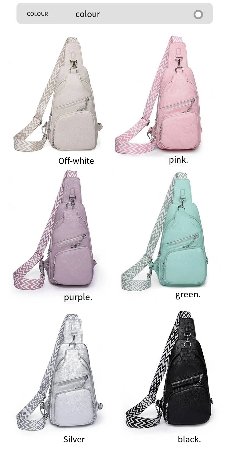 PU Soft Leather Women&prime;s Breast Bag Simple Crossbody Bag for Travel