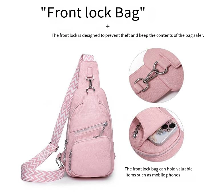 PU Soft Leather Women&prime;s Breast Bag Simple Crossbody Bag for Travel