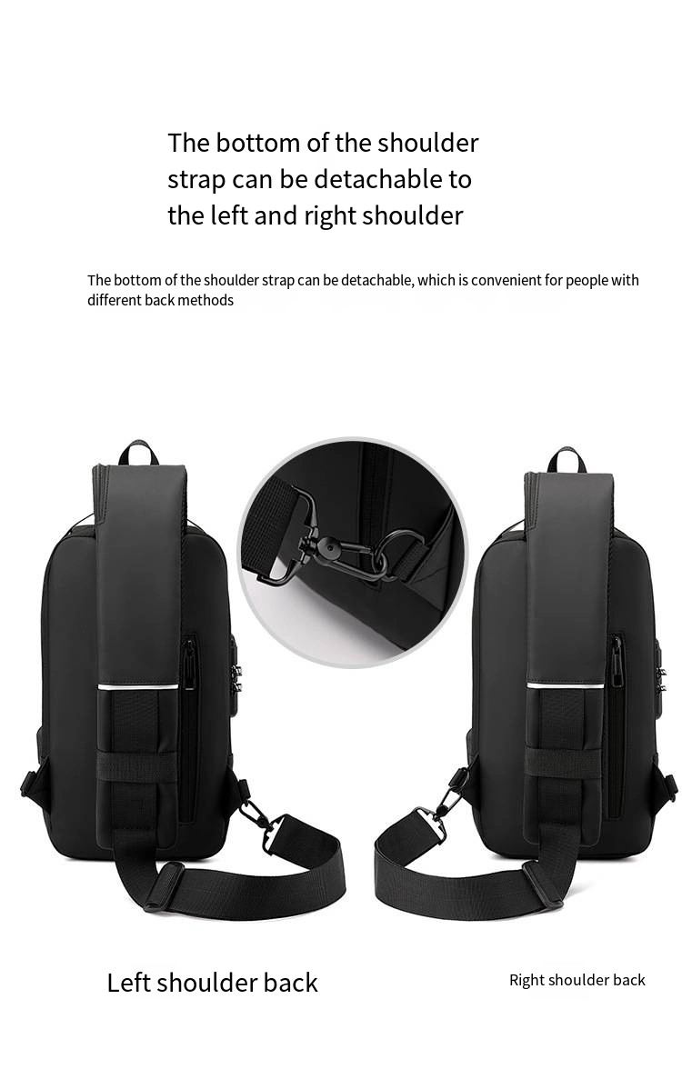 Password Anti-Theft Chest Bag Men&prime;s Shoulder Bag Sports Casual Crossbody Bag