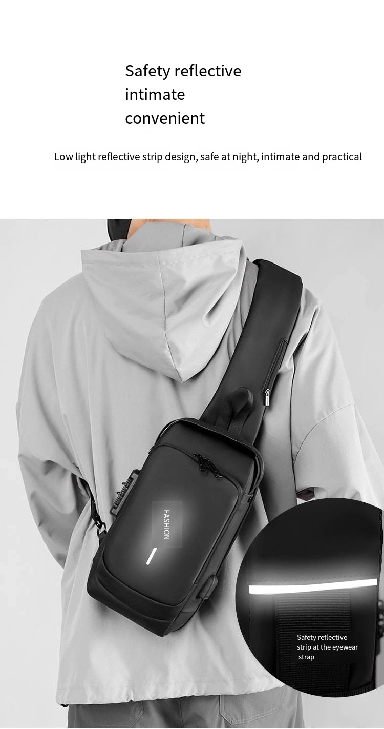 Password Anti-Theft Chest Bag Men&prime;s Shoulder Bag Sports Casual Crossbody Bag