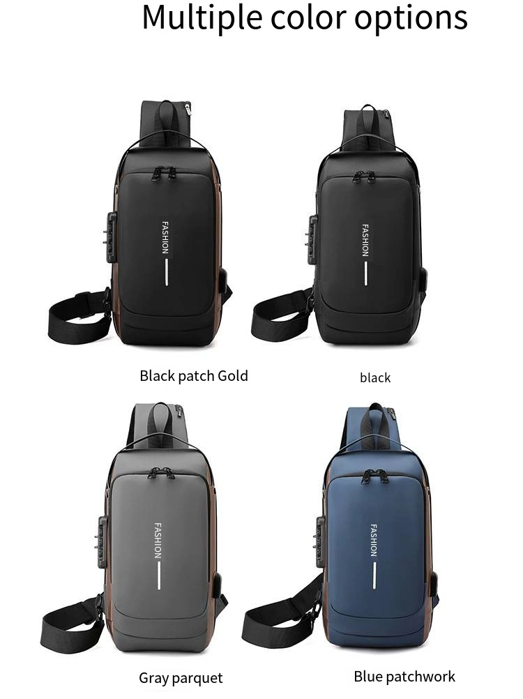 Password Anti-Theft Chest Bag Men&prime;s Shoulder Bag Sports Casual Crossbody Bag