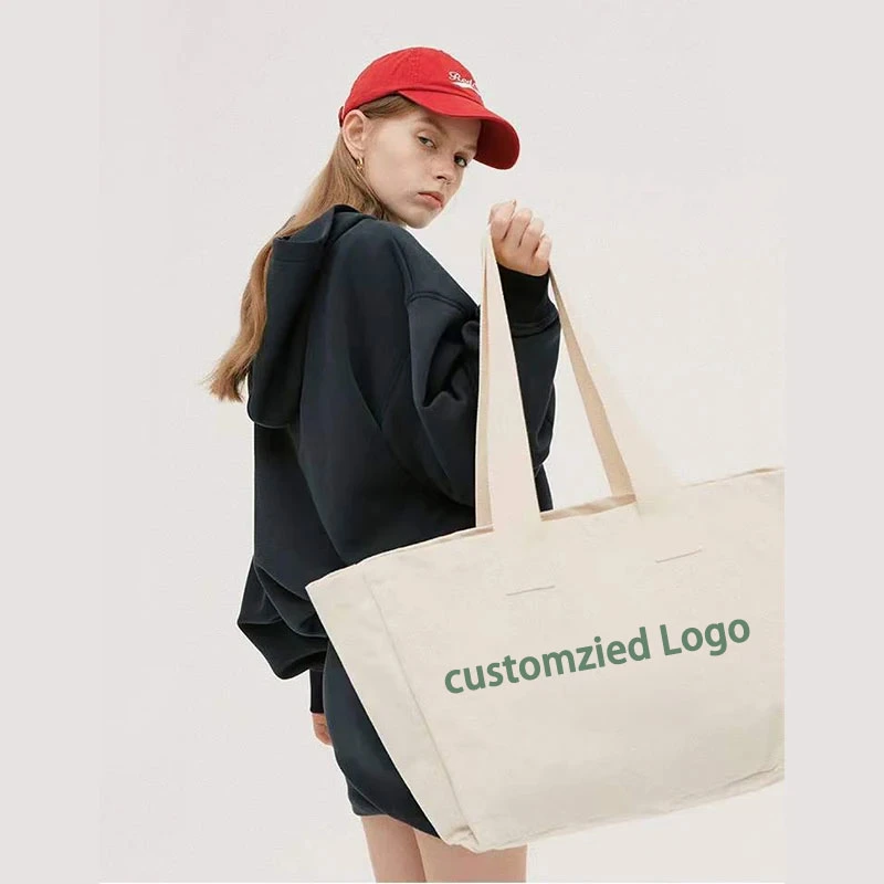 Personalized Canvas Bag Reusable Tote Cotton Bag with Custom Printed Logo