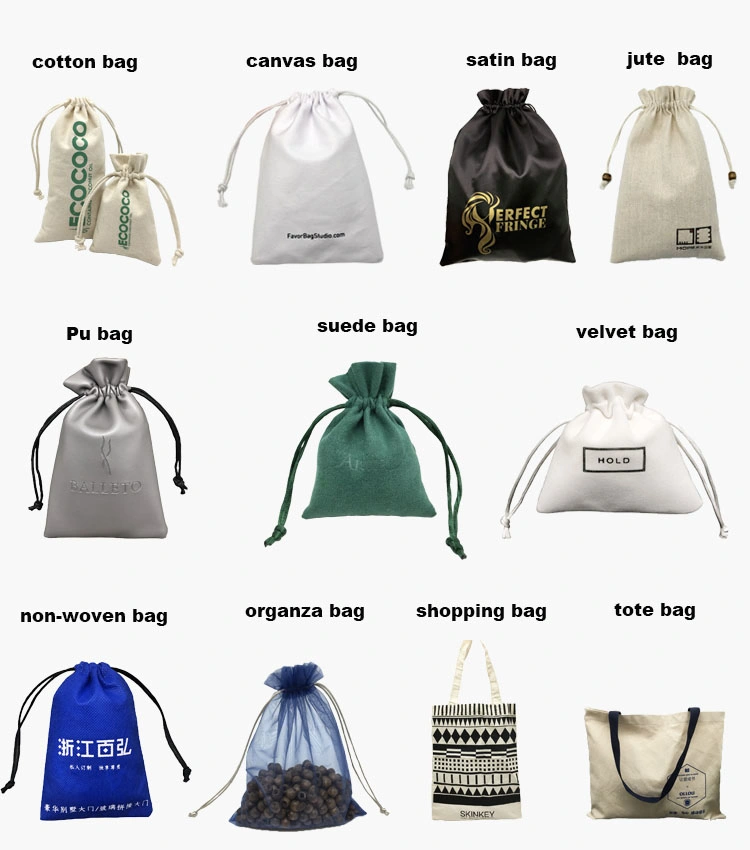 Personalized Cotton Drawstring Bag with Ribbon String