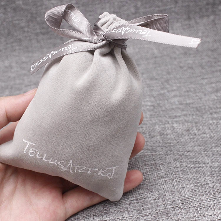 Pink Flannelette Bag Custom Jewelry Headpiece Bag Drawstring Fabric Bundle Pocket