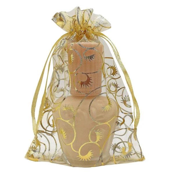 Popular Durable Jewellery Candy Gift Designs Colourful Patterns Organza Drawstring Bag with Logo - Image 2