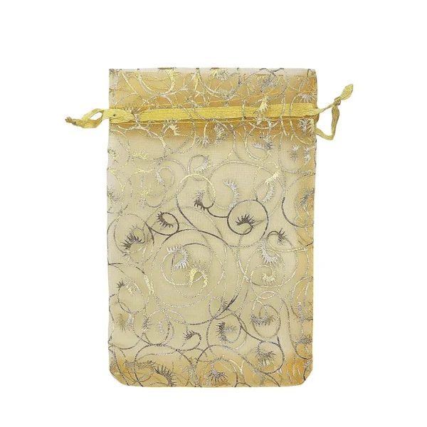 Popular Durable Jewellery Candy Gift Designs Colourful Patterns Organza Drawstring Bag with Logo
