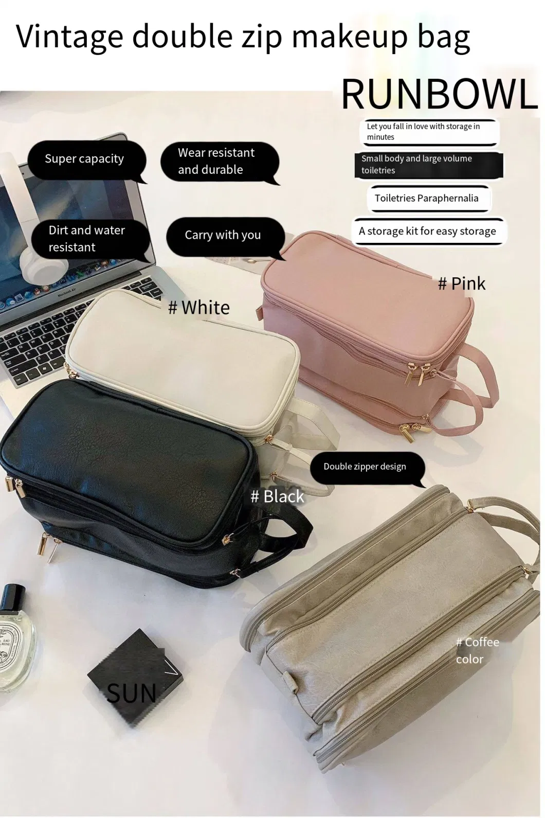 Portable Makeup Bag Makeup Brush Toiletries Skincare Travel Super Hot Storage Bag