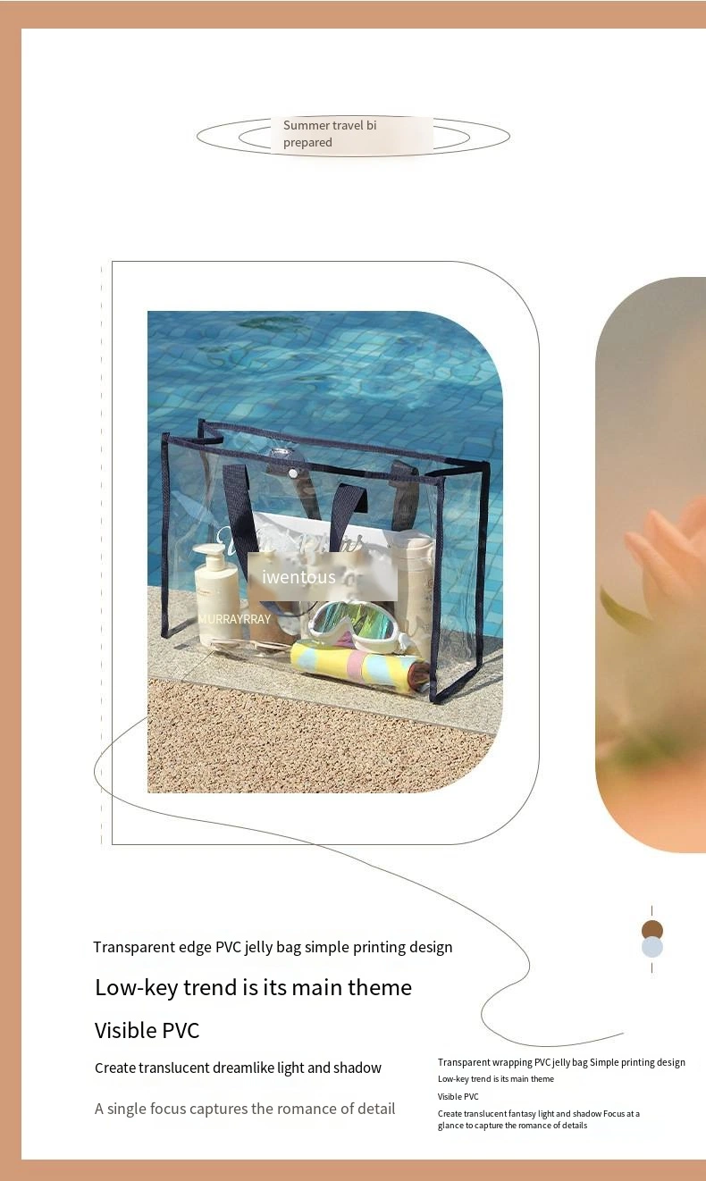Portable Swimming Bag Cosmetics Storage Bag Waterproof Transparent Toiletry Bag Large Capacity