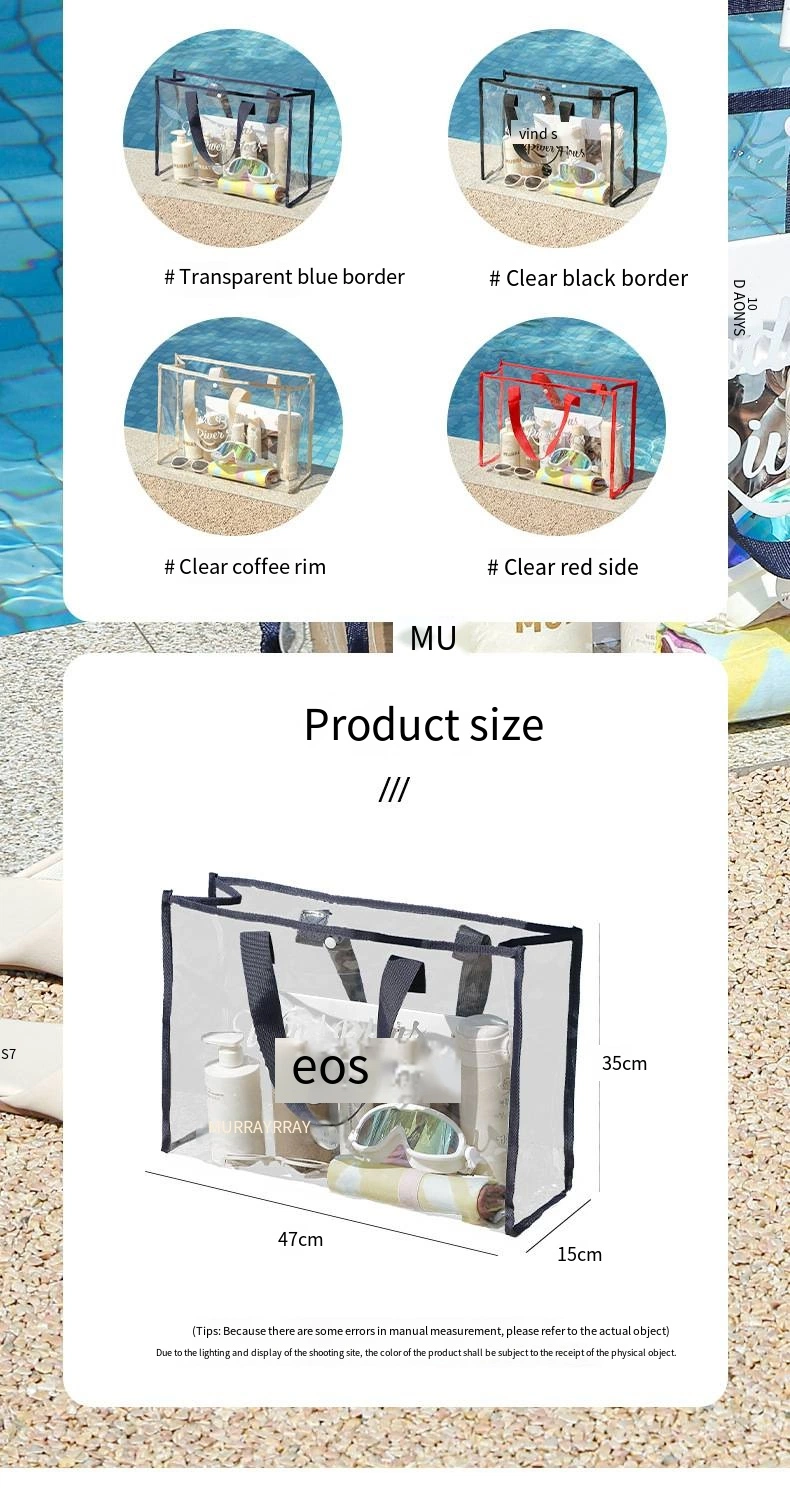 Portable Swimming Bag Cosmetics Storage Bag Waterproof Transparent Toiletry Bag Large Capacity