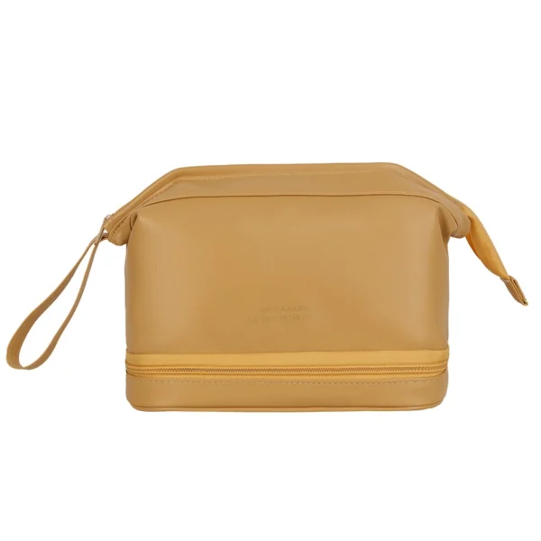 Portable Travel Storage Bag Women′s Double PU Leather Cloud Makeup Bag - Image 3