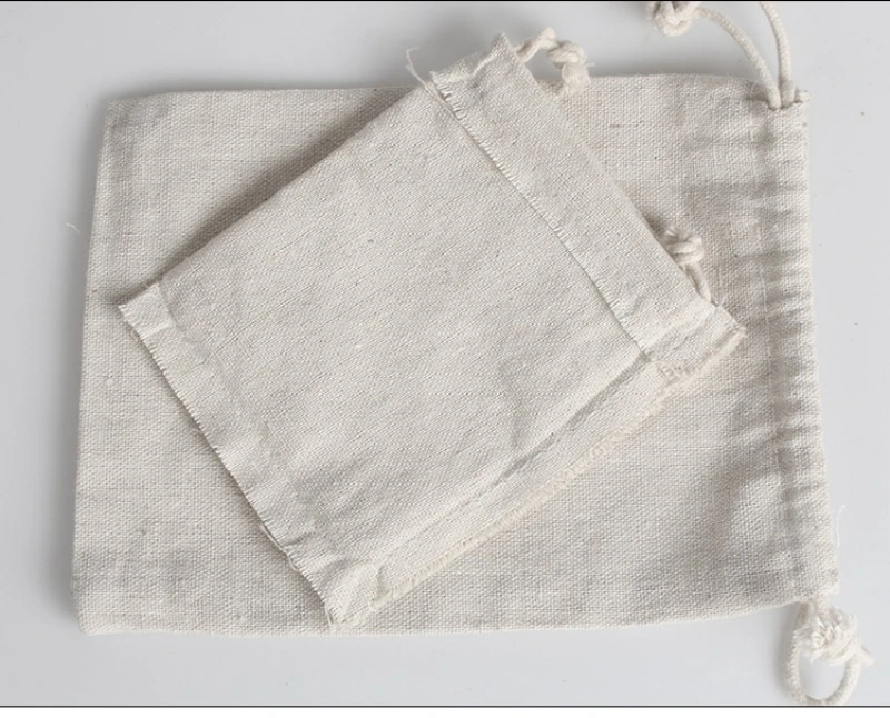 Printed Canvas Bundle Pocket Rice Linen Drawstring Bag Cotton Bag