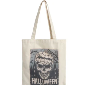 Alternative view of Printed Canvas Tote Women′s Shoulder Bag Holiday Decorated Candy Tote Bag
