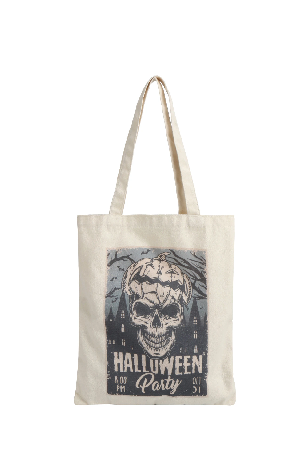 Printed Canvas Tote Women′s Shoulder Bag Holiday Decorated Candy Tote Bag - Image 2