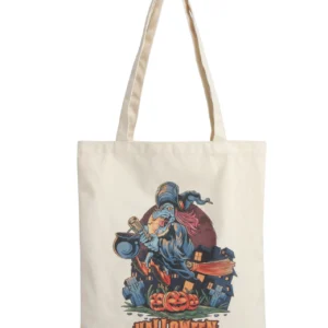 Printed Canvas Tote Women′s Shoulder Bag Holiday Decorated Candy Tote Bag - Image 3