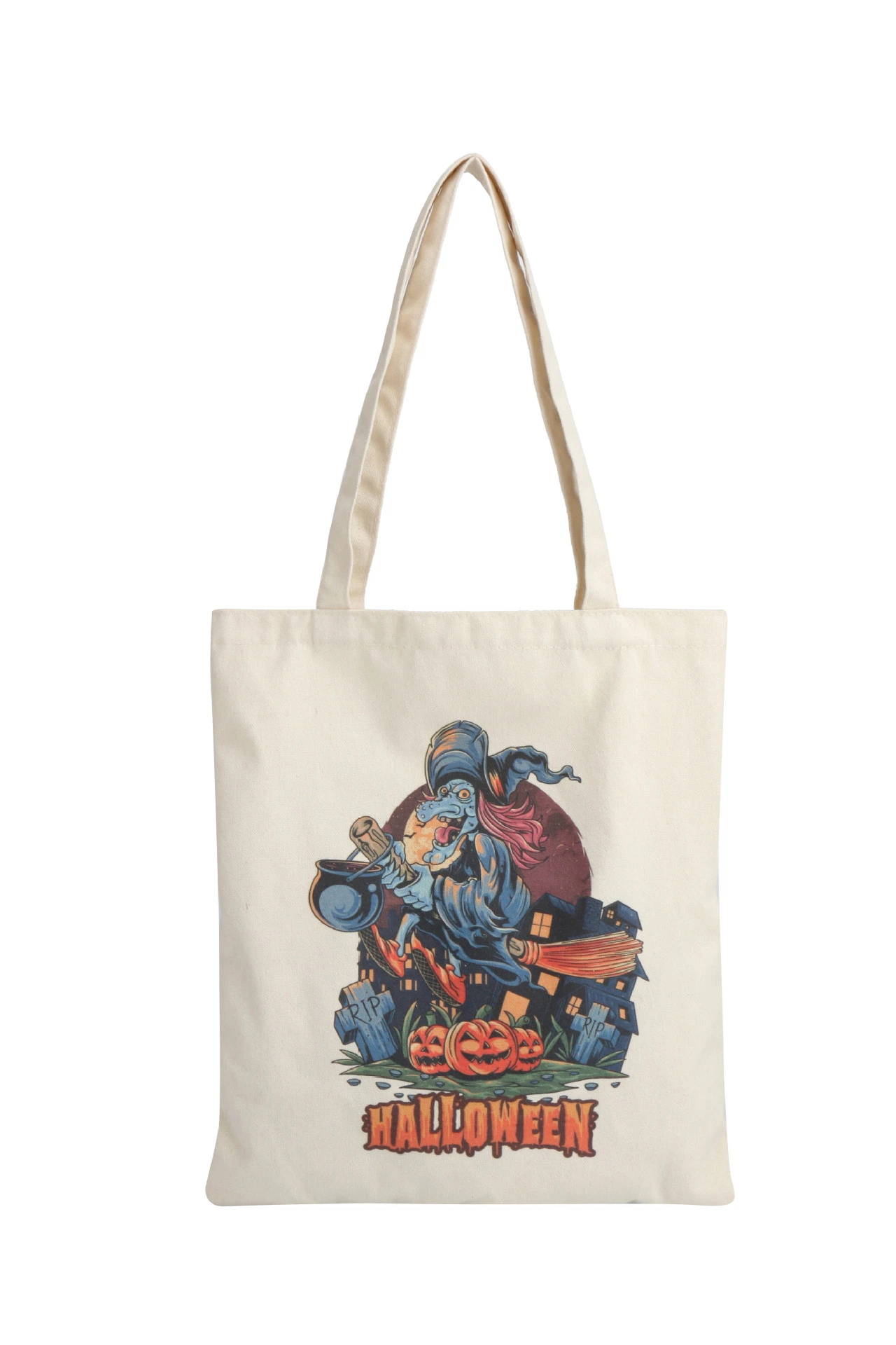 Printed Canvas Tote Women′s Shoulder Bag Holiday Decorated Candy Tote Bag - Image 3