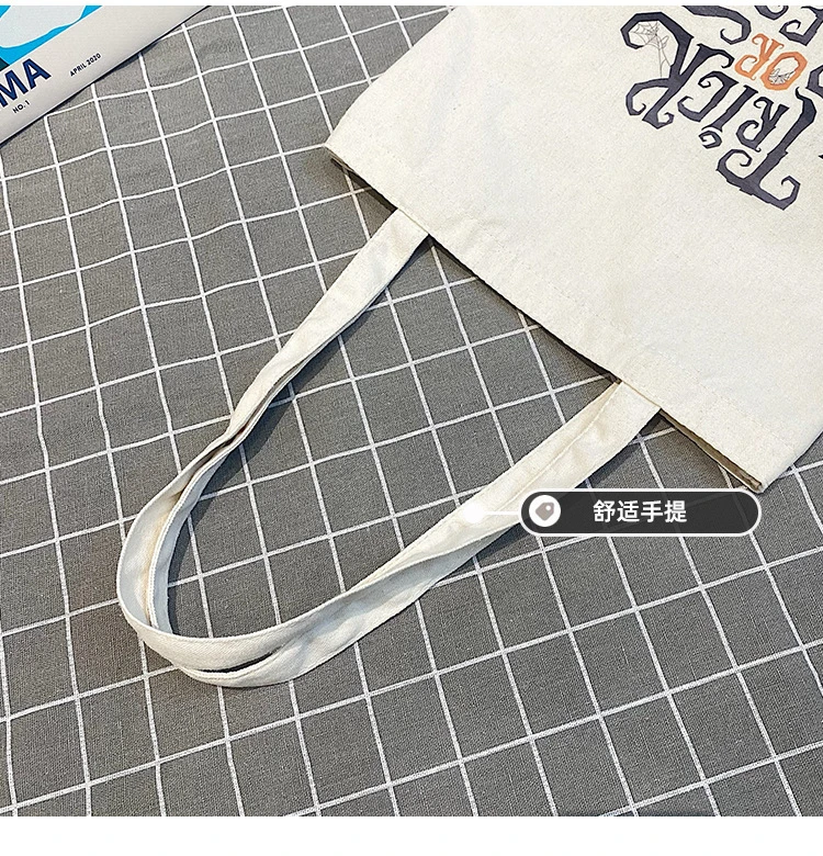 Printed Canvas Tote Women′s Shoulder Bag Holiday Decorated Candy Tote Bag