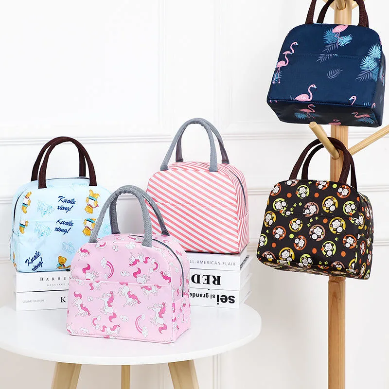 Printing Pattern Cooler Lunch Box Portable Insulated Lunch Bag Thermal Food Picnic Lunch Bags for Kids