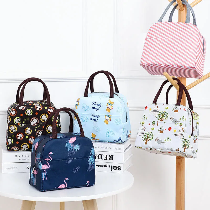 Printing Pattern Cooler Lunch Box Portable Insulated Lunch Bag Thermal Food Picnic Lunch Bags for Kids
