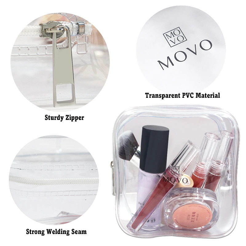 Professional Cute Mini Clear Cosmetic Transparent PVC Bag Travel Makeup Bag with Logo